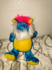 Vtg 1988 Applause Monstrosities Plush Monster Glow In Dark Blue Pink Yellow NWT picture