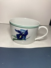 Raynaud Ceralene Limoges Blue IRIS Tea Cup Mug Porcelain France Rare picture
