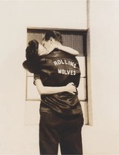 1950s Rockabilly Leather Greaser Embracing Sweeties Matte Photo Reprint 8