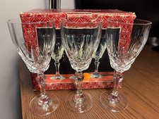 Nobility Crystal d’Adriana Crystal Wine Glasses Set of 6 DECORATIVE VINTAGE CUPS picture