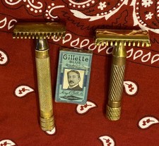 1930s Era Antique Vintage Gillette Aristocrat TTO Razor & 3-piece Big Fellow picture