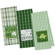 DII St. Patrick's Day Shamrock Kitchen Dishtowel Set, 18x28, 3-Piece Lucky Charm picture