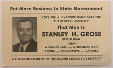 1940s/50s Political Ephemera Postcard Stanley H. Gross Campaign York, PA picture