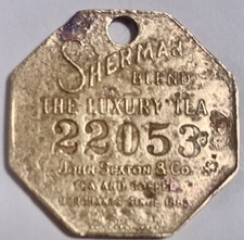 VTG Chicago Illinois John Sexton & Co. Sherman  Luxury Tea & Coffee Key Fob picture