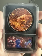 Elemental Mint 2012 1 oz .999 Fine Copper Round Bullion Leopard/Floral Design picture