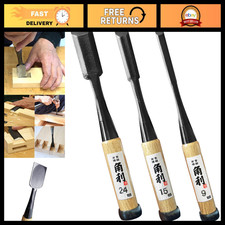 3-Piece Japanese Wood Chisel Set for Woodworking, Bench Tools, Precision Carving picture