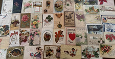 ~Lot of 43 Antique 1900's~Mixed Topics Greetings Postcards~All with stamps-s823 picture