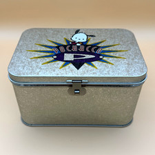 Sanrio Pochacco 1989/1996 Silver Metal Tin Box, Small Rectangle Latch Lid picture