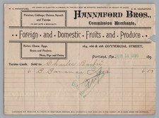 Rare 1898 Hannaford Bros Billhead Invoice Portland ME Grocery Supermarket picture