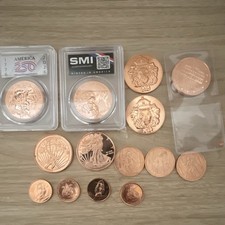 Mixed Copper lot Germania Geiger Scottsdale reverse proof Buffalo Eagle .999 picture
