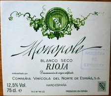 Labels Wines SPAIN MONOPOLIES Rioja Blanco Compañia V del Norte de España picture