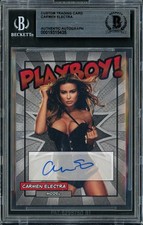 Carmen Electra Signed Trading Card Silver Model Beckett BAS picture