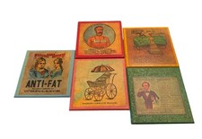 5 Vintage Style Coasters Medical Anti-Fat Lung Pad Carriage Billiards picture