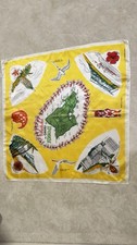 Vintage Hawaii Waikiki Oahu Scarf Derek Souvenirs Japan Acetate Satin Map picture