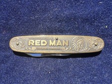 Vintage NOS Red Man Chewing Tobacco 2-Blade Advertising Pocket Knife, Utica, NY picture