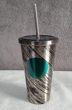 Rare 2014 Starbucks Coffee Stainless Steel Cold Cup Tumbler Green Dot picture