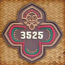 Polynesian ResortRoom Number Sign Plaque Prop 3D Printed Personalized Maui Tiki picture