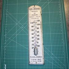 Antique Wood Advertising Thermometer Machinists And Engineers Denver Colo. picture