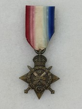 WWI WW1 British Great Britain 1914 Star Medal Award - Wound Badge Recipient picture