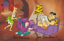 Hanna-Barbera-The Flintstones-Fred's Day Off-LE Cel- Signed Hanna and Barbera picture