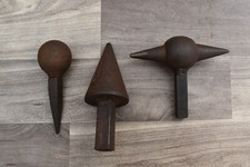 3pc Vintage Steel Silversmith blacksmith hardy cone ball Mushroom anvil Workshop picture