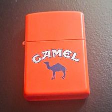 Camel Logo Orange Zippo Lighter w/ Zippo Bottom Stamp Visible picture