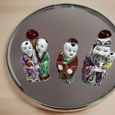 Lot 3 VTG Chinese Porcelain Snuff Bottles Shou Lao Figural Famille Rose READ picture