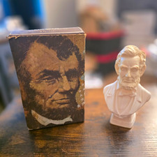 Vintage 1970s Avon President Lincoln Tai Winds After Shave Decanter Bottle W Box picture