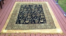 Vintage Warli Painting Tribal Art Pictorial Tablecloth Bedspread Fabric 95x78 picture