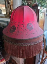 Antique Original  Victorian  Silk Lamp Shade, With fringes- Handmade  picture