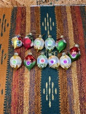 Vintage Santa’s Best Ornament Lot Of 11 Indent Teardrop picture