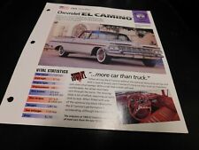 1959-1960 Chevrolet El Camino Spec Sheet Brochure Photo Poster picture