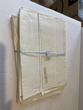 Vintage Irish Linen Damask Dinner Napkins Set of 9 Ivory 19.5” NOS Tagged picture