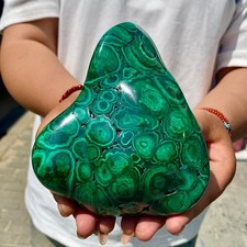 1.91LB Natural glossy Malachite transparent cluster rough mineral sample picture