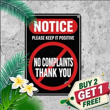 No Whining Zone Warning Sign Sarcastic Home Gym Office Metal Tin Plaque 8x12 picture