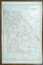 Vintage 1901 GEORGIA Map 14