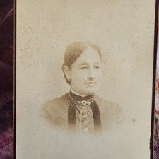 Antique Cabinet Card Photo 1880s Victorian Era Portrait Woman Johnstown New York picture