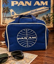 VINTAGE 1960-70's PAN AM Airline Attendant Small Travel Bag Natco 7”x 6” picture