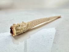 Antique Hand-Carved Chinese Smoking Dragon Cigarette Holder 19th/Early 20th Cent picture
