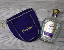 Crown Royal Canadian Whiskey Empty 750ml Bottle with Purple Drawstring Bag picture