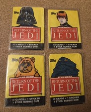 1983 Topps Star Wars Return of the Jedi Complete 4 Character Wax Wrapper Lot EX picture