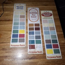 Lot of 3 Vintage pittsburgh paints Color Chart Store Dealer Display Signs  picture