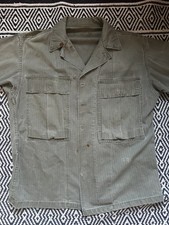 WWII US Army M43 HBT Jacket 13 Star Button Herringbone Twill Shirt OD7 picture