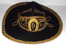 CALIDAD Black Velvet Mexican Mariachi Charro Sombrero - 15