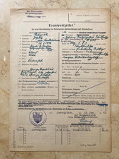 WW2 German 1943 Transportzettel Document 4 Pages Prisoner Transport Paperwork picture