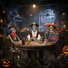 Yescom 3 Pack Life Size Skeleton Posable for Day of the Dead Halloween picture