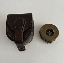 Vtg  WW1 Brass 1918 Military Compass w/Leather Case S.Mordan & Co. picture