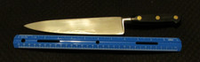 Vintage Sabatier Stainless France 8” Chef Knife Black Handle 3 Brass Rivets picture