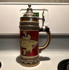 Limited Edition Lidded Beer Stein Pewter Lid No. 2289 Kosovo Breweriana picture