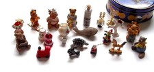 Vintage Miniature Figurines Lot Doll House, Trinkets Etc. In Tin picture